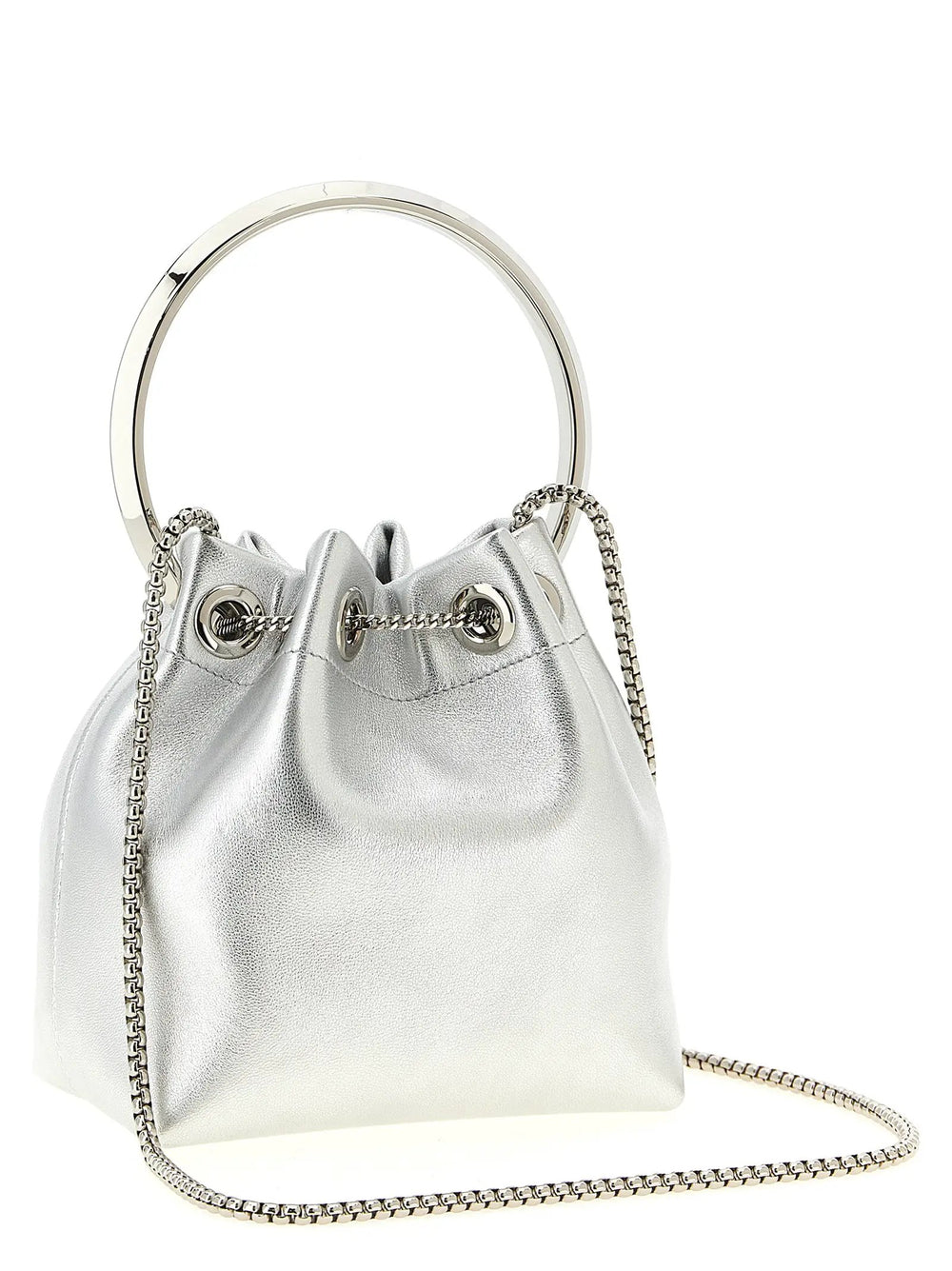 Jimmy Choo Sample Sale | Jimmy Choo Silver Lamb Leather Handbag - | Designer outlet