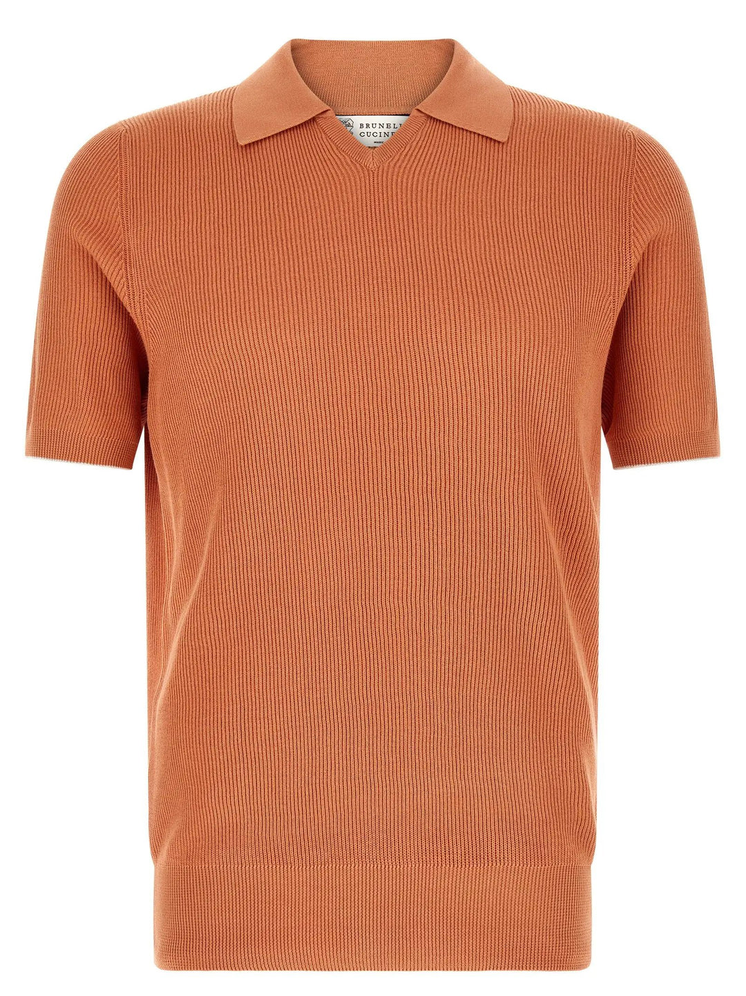 Brunello Cucinelli Orange Cotton Polo Shirt
