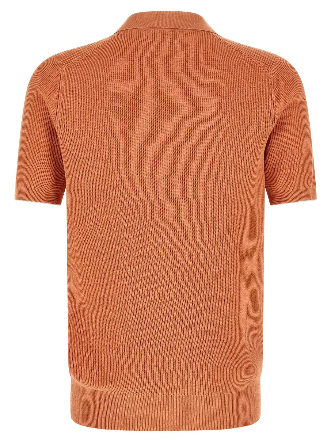 Brunello Cucinelli Orange Cotton Polo Shirt