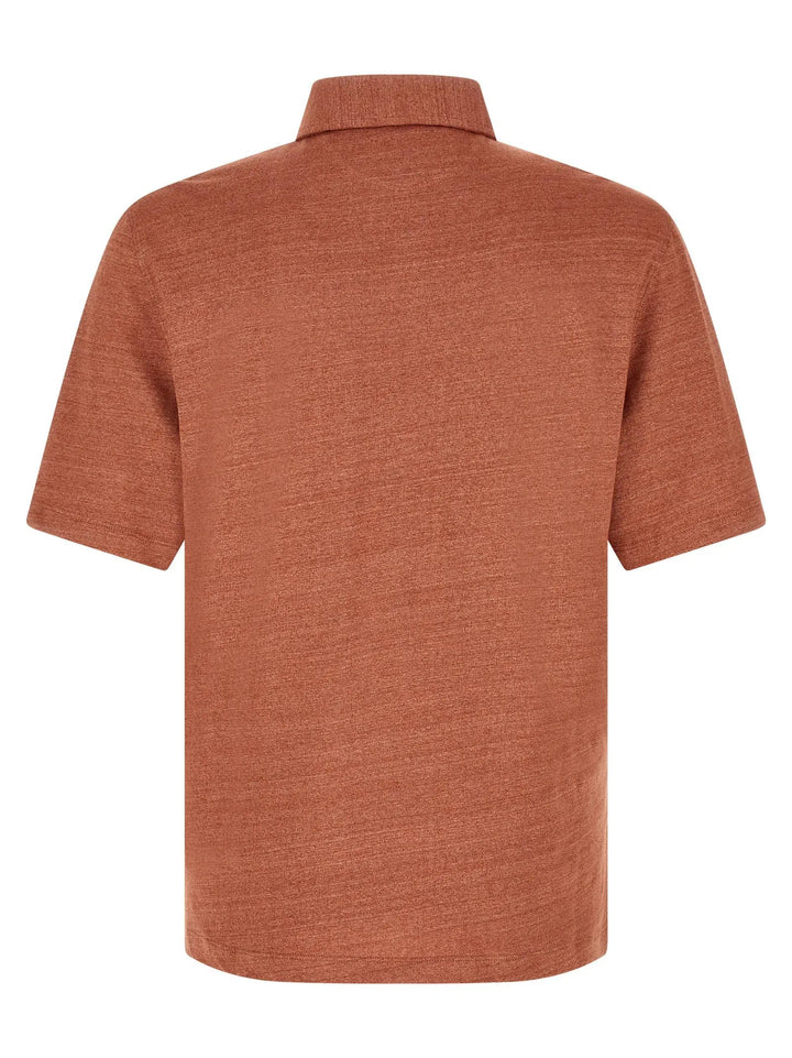 Brunello Cucinelli Orange Linen Polo Shirt