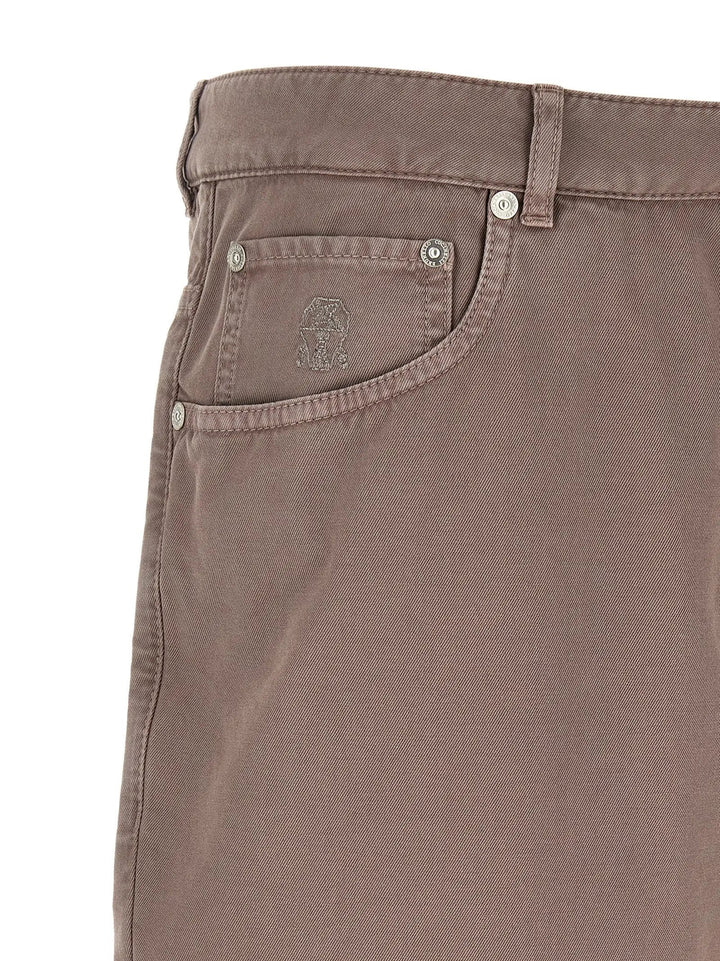 Brunello Cucinelli Brown Cotton Casual Pants