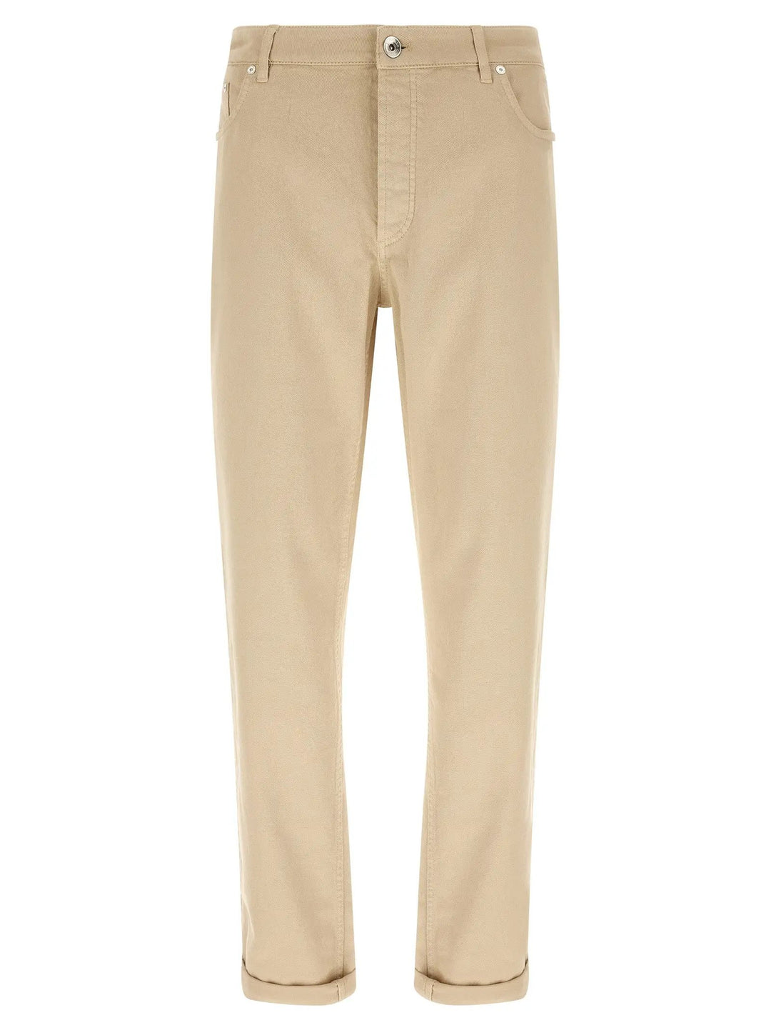 Brunello Cucinelli Beige Cotton Tapered Jeans