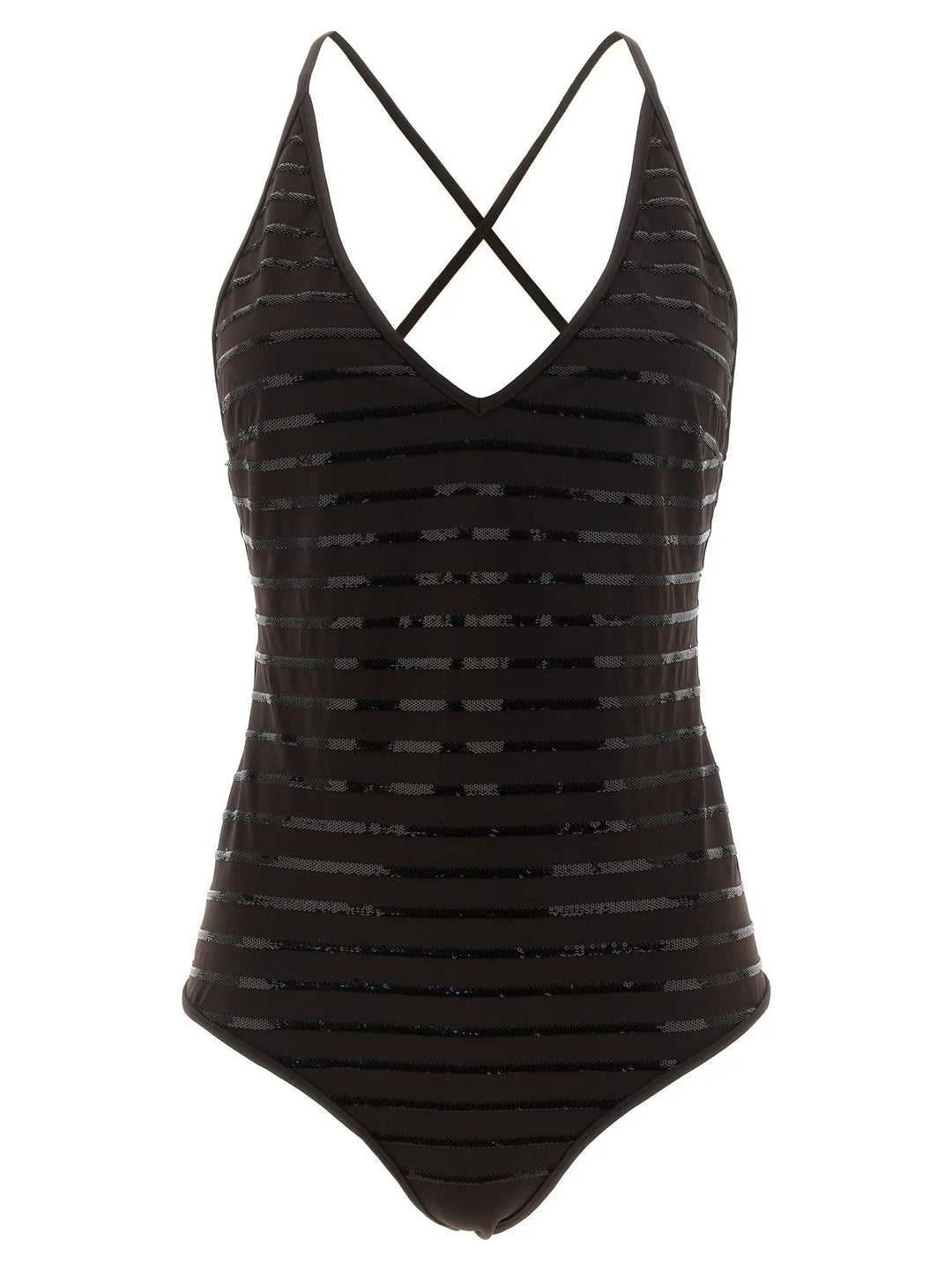 Brunello Cucinelli Brown Polyamide One-Piece Swimsuit