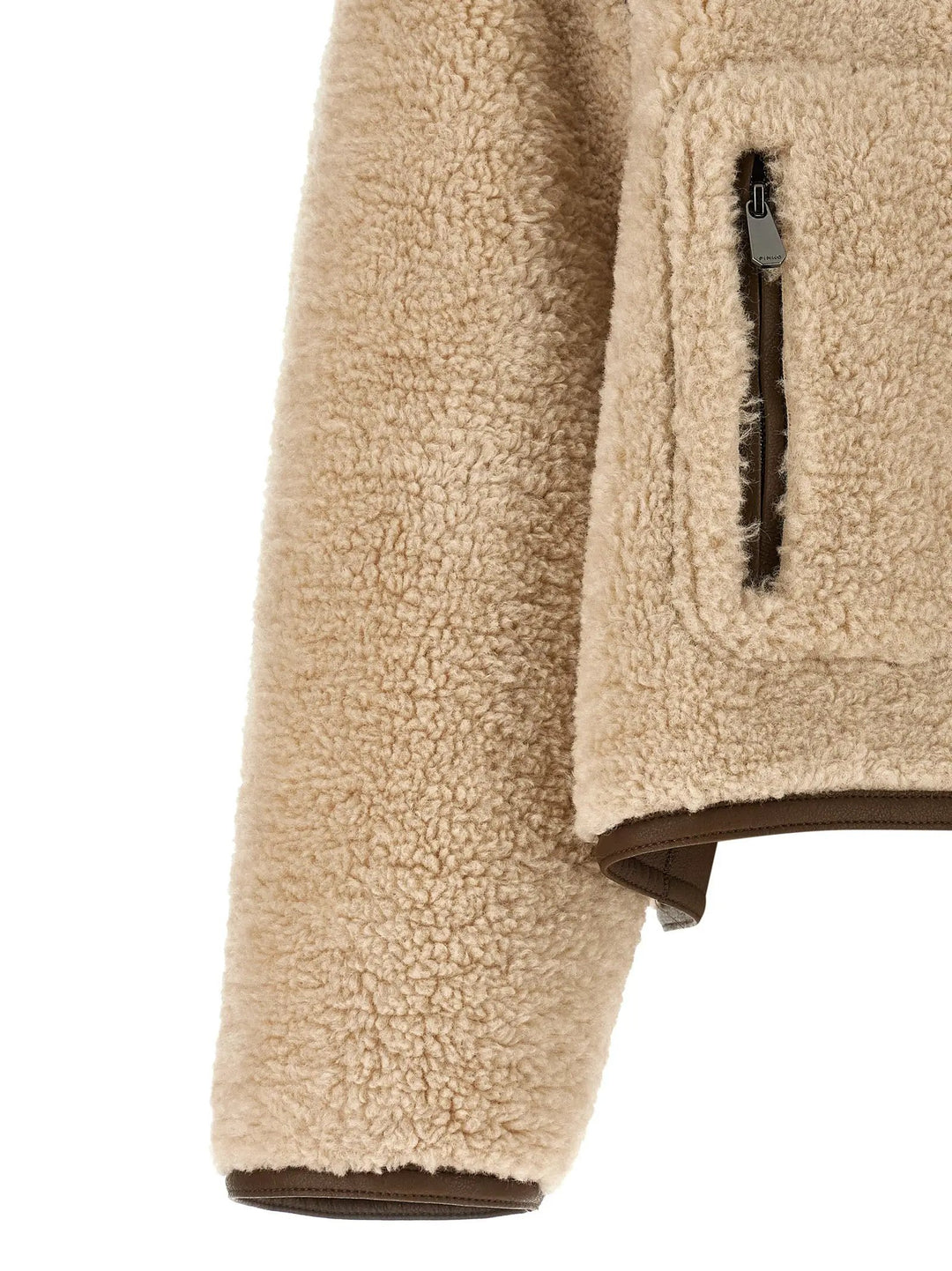 PINKO Beige Polyester Full-Length Jacket