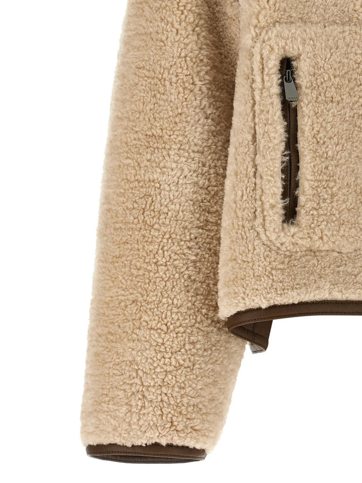 PINKO Beige Polyester Full-Length Jacket