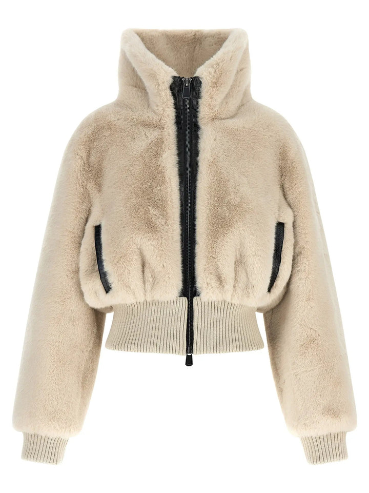 PINKO Beige Polyester Full-Length Jacket