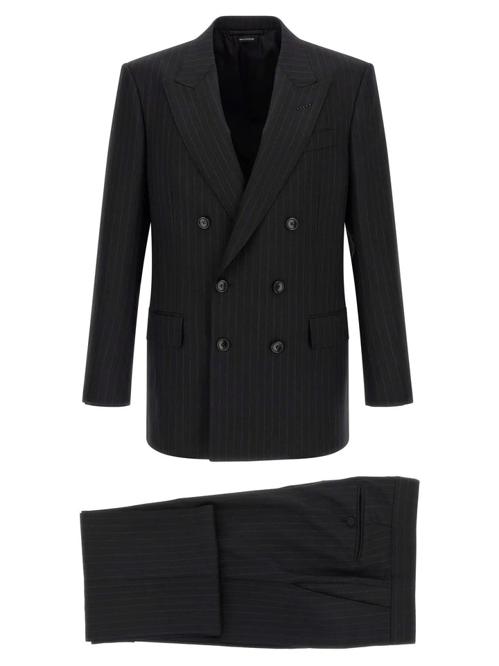 Tom Ford Black Wool Two-Piece Suit