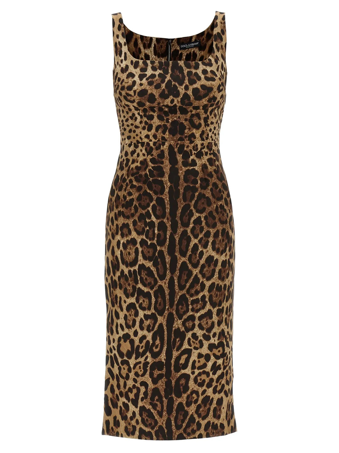Dolce &amp; Gabbana Brown Silk Midi Dress