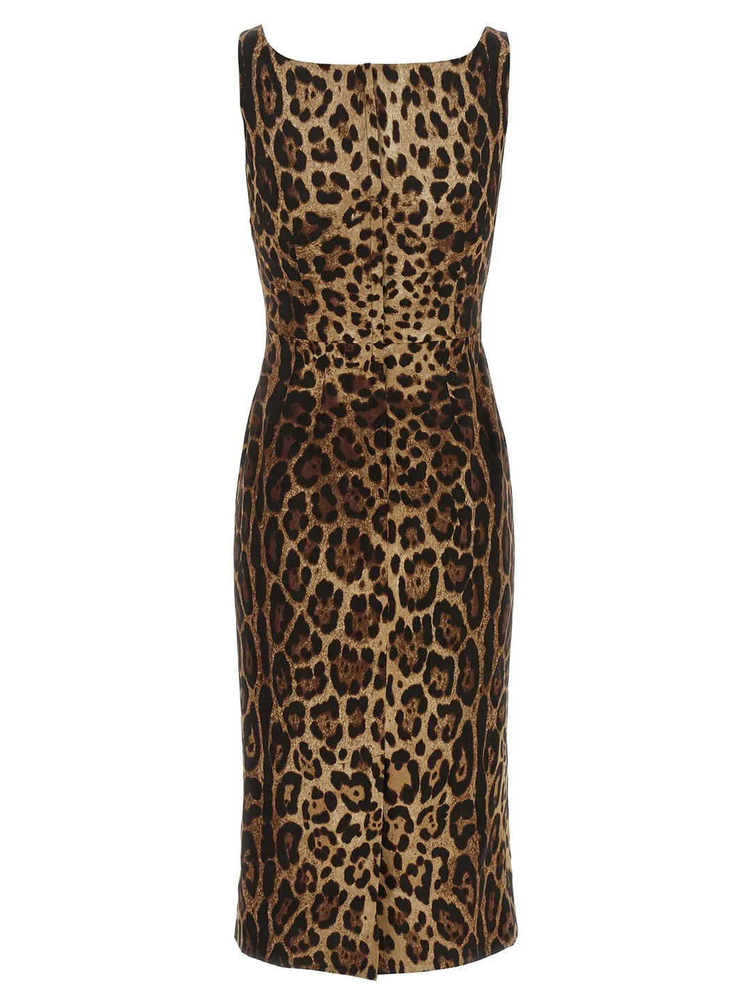 Dolce &amp; Gabbana Brown Silk Midi Dress