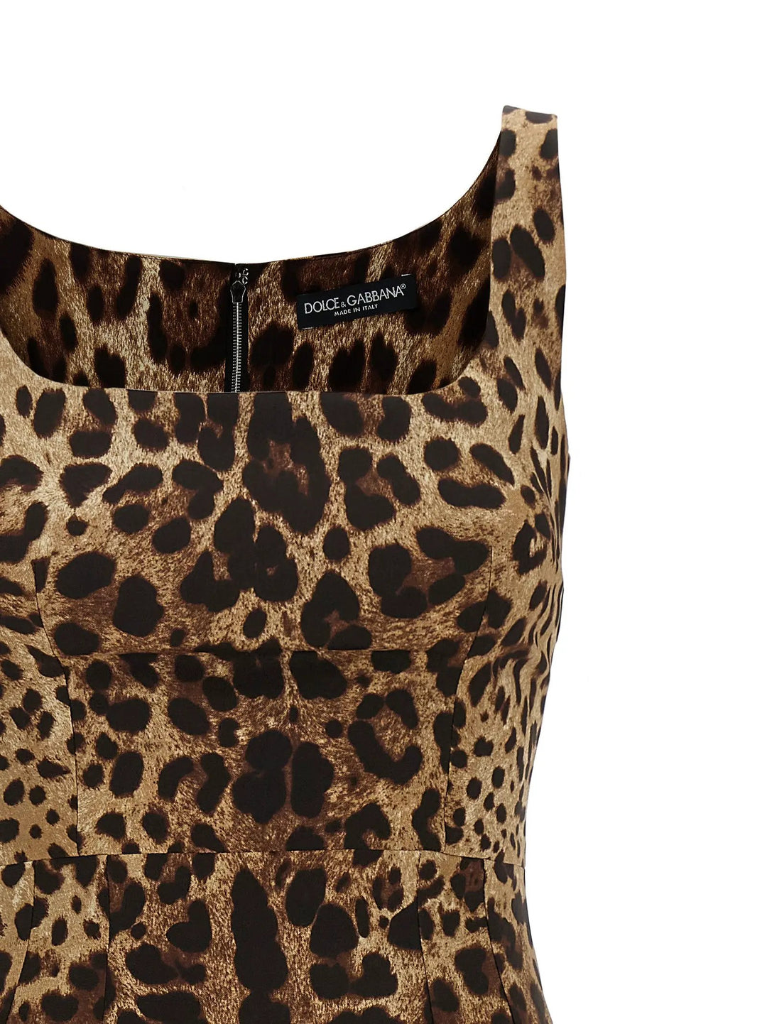 Dolce &amp; Gabbana Brown Silk Midi Dress