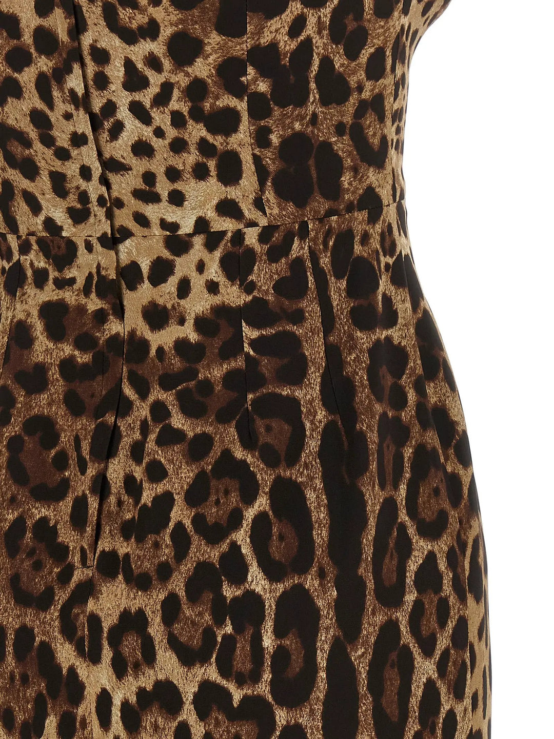 Dolce &amp; Gabbana Brown Silk Midi Dress