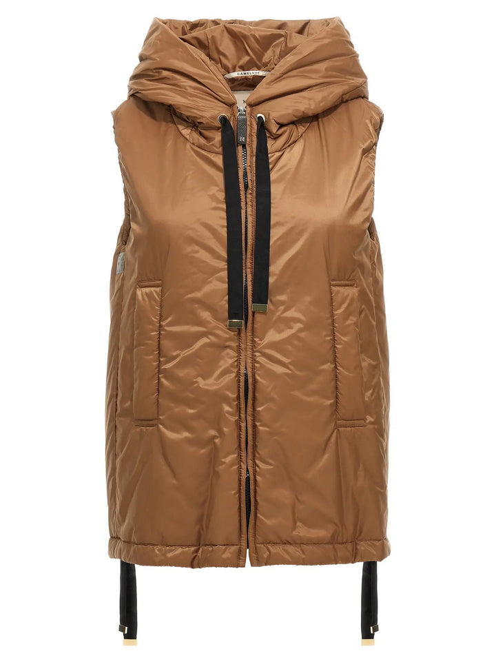 Max Mara Brown Polyester Sleeveless Jacket
