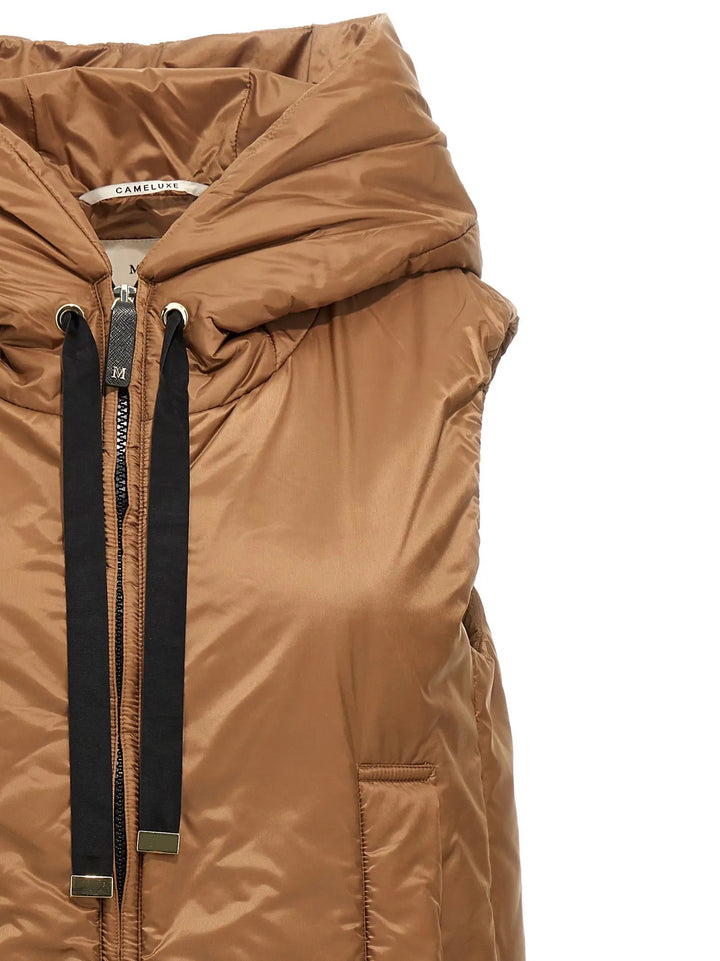 Max Mara Brown Polyester Sleeveless Jacket