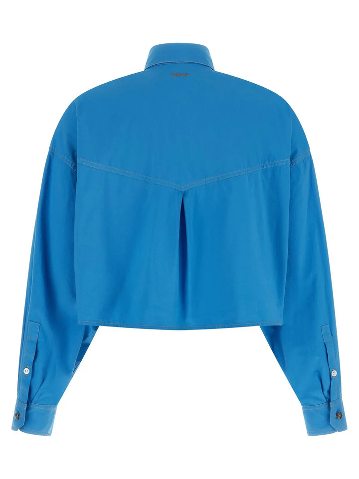 Versace Sample Sale | Versace Blue Cotton Blouse - | Designer outlet
