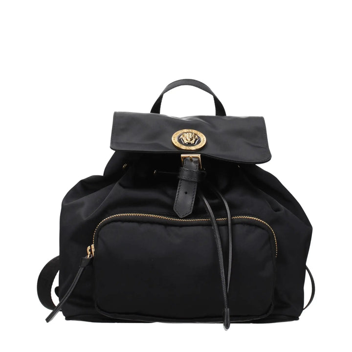 Versace Black Fabric Backpack