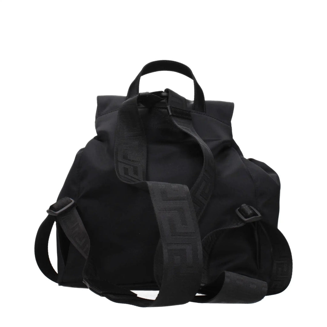 Versace Black Fabric Backpack