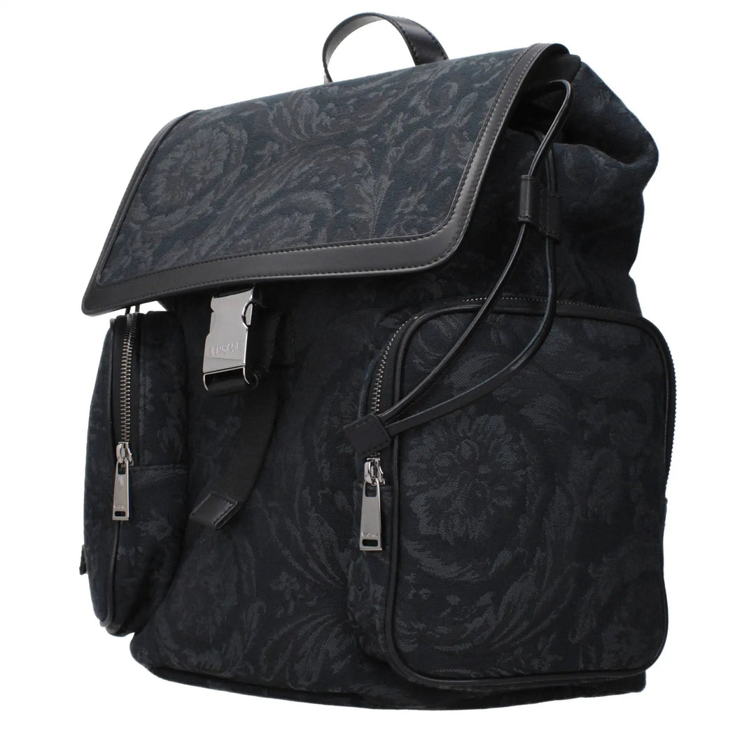 Versace Black Fabric Backpack