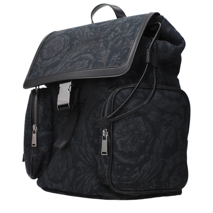 Versace Black Fabric Backpack