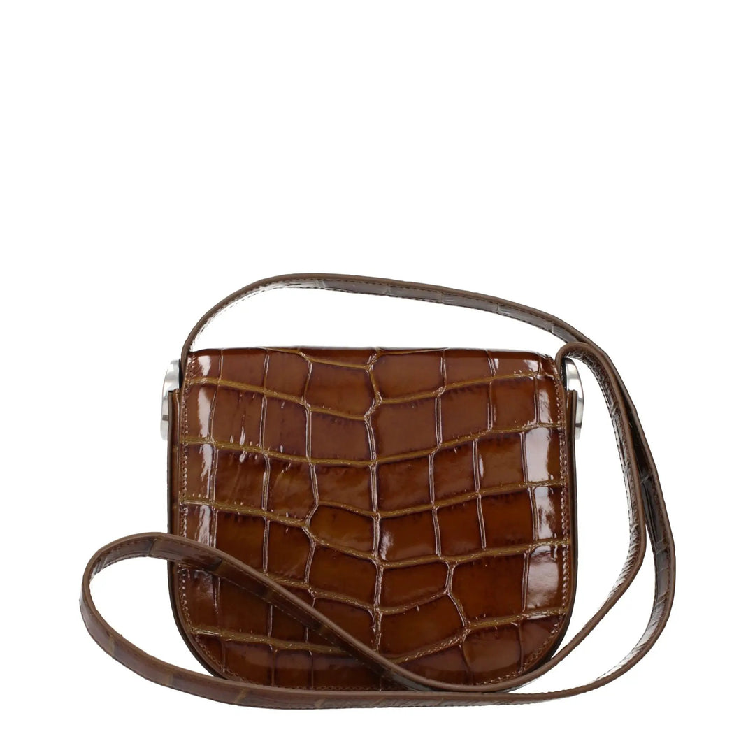 Jil Sander Brown Leather Crossbody Bag