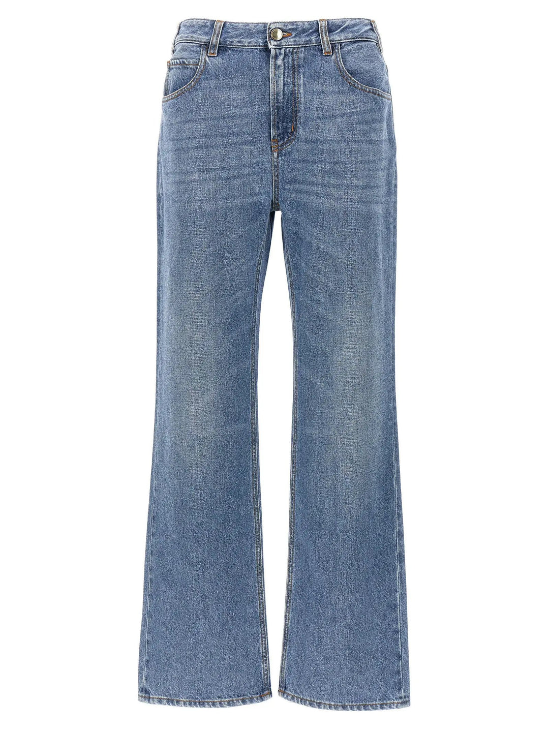 Chloé Blue Cotton High-Waisted Jean