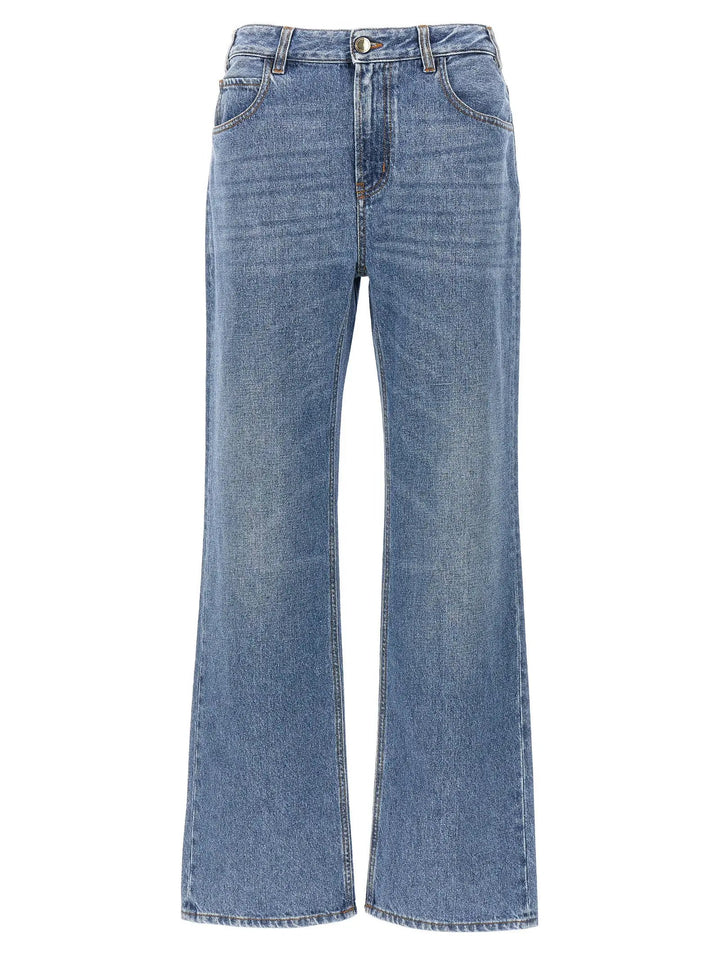 Chloé Blue Cotton High-Waisted Jean