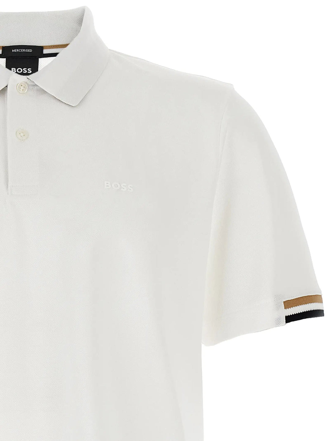 Hugo Boss White Cotton Polo Shirt