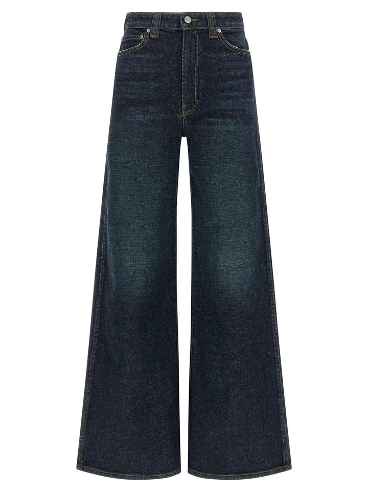 Khaite Blue Cotton Flared Jeans