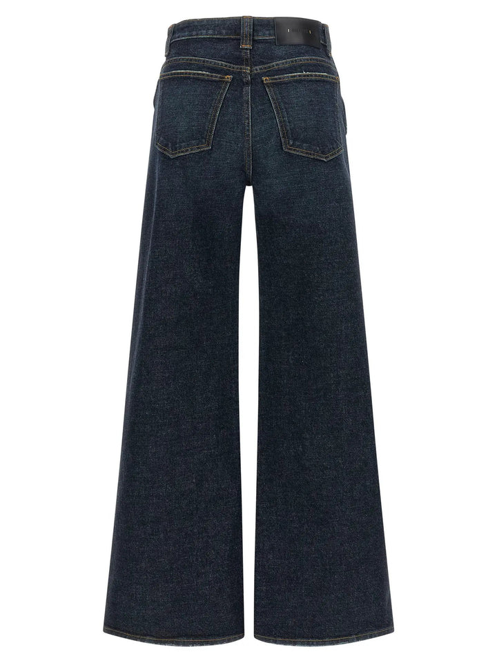 Khaite Blue Cotton Flared Jeans