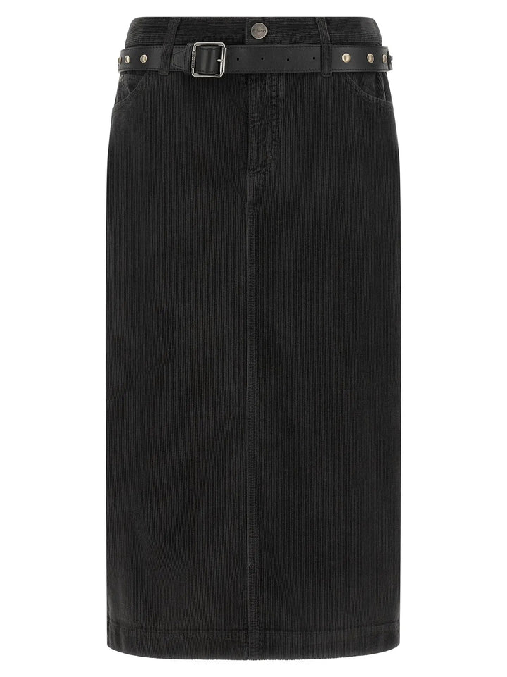 PINKO Sample Sale | PINKO Black Cotton Midi Skirt - | Designer outlet