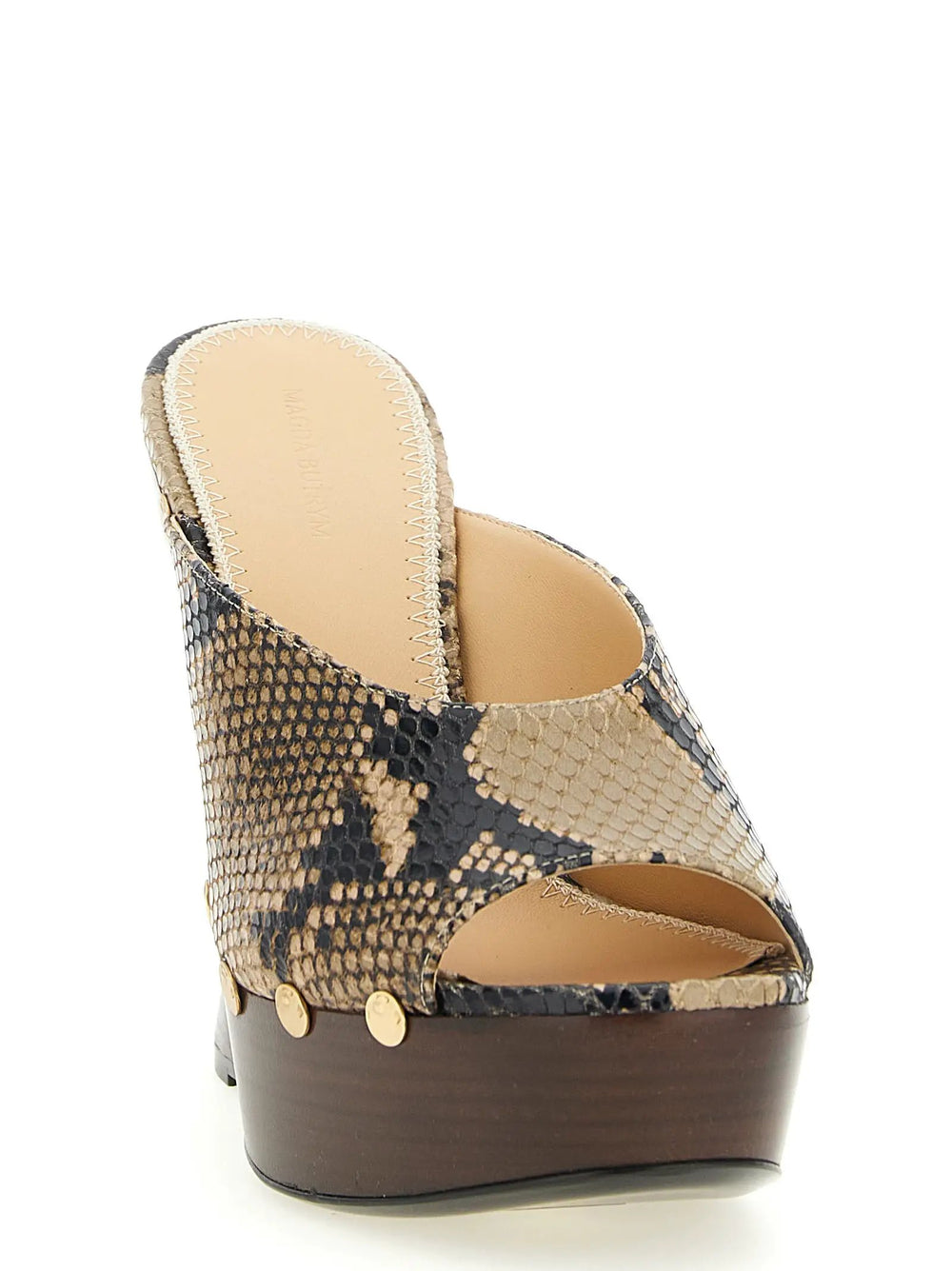 Magda Butrym Sample Sale | Magda Butrym Brown Calfskin Wedge Sandals - | Designer outlet
