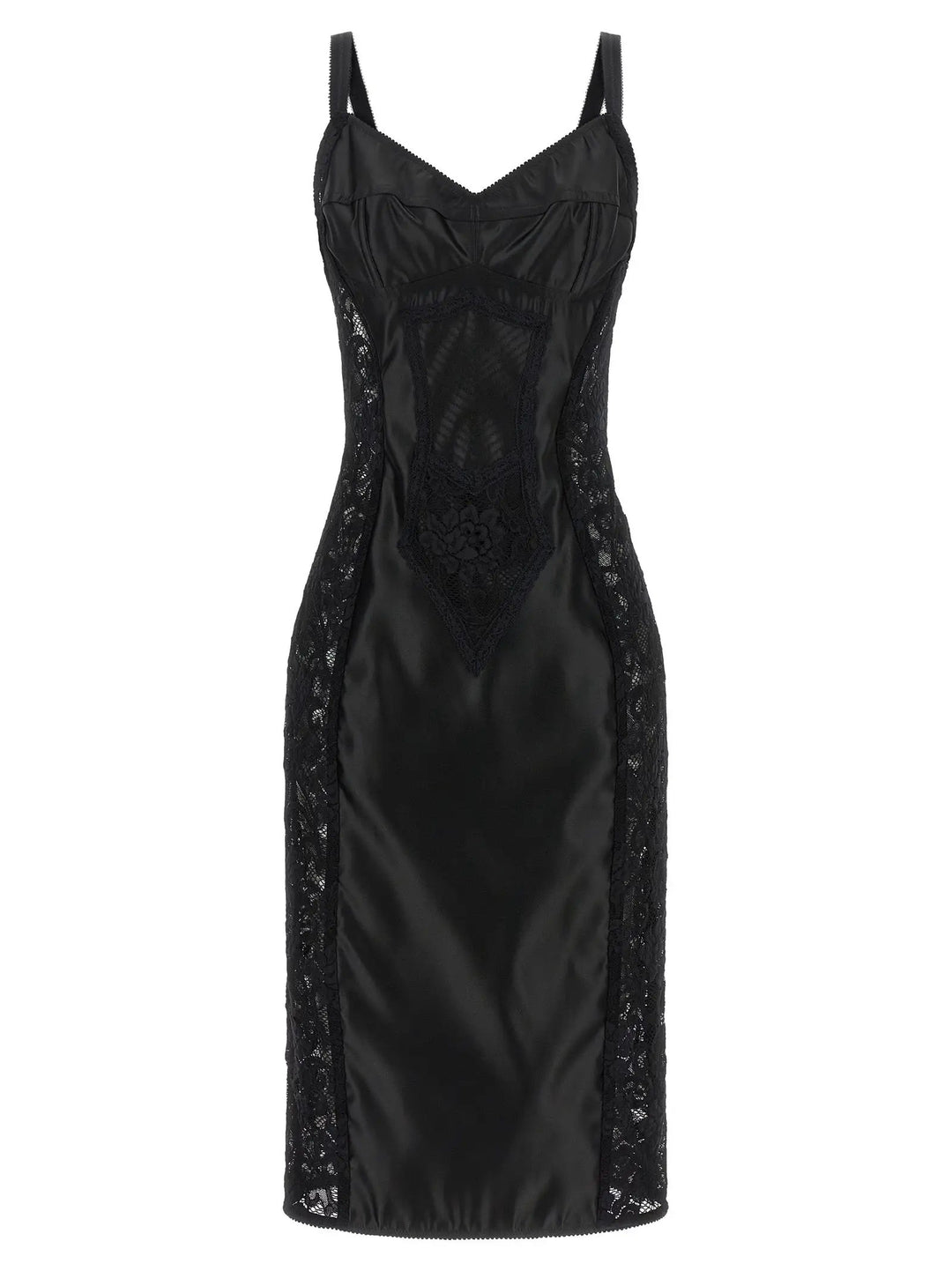 Dolce &amp; Gabbana Black Polyamide Midi Dress