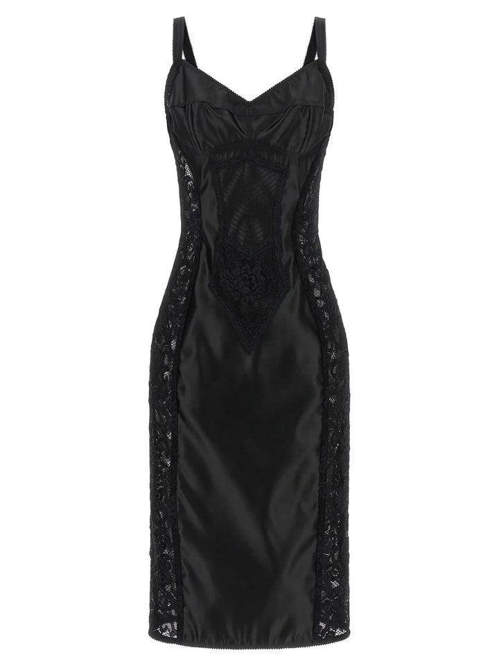 Dolce &amp; Gabbana Black Polyamide Midi Dress