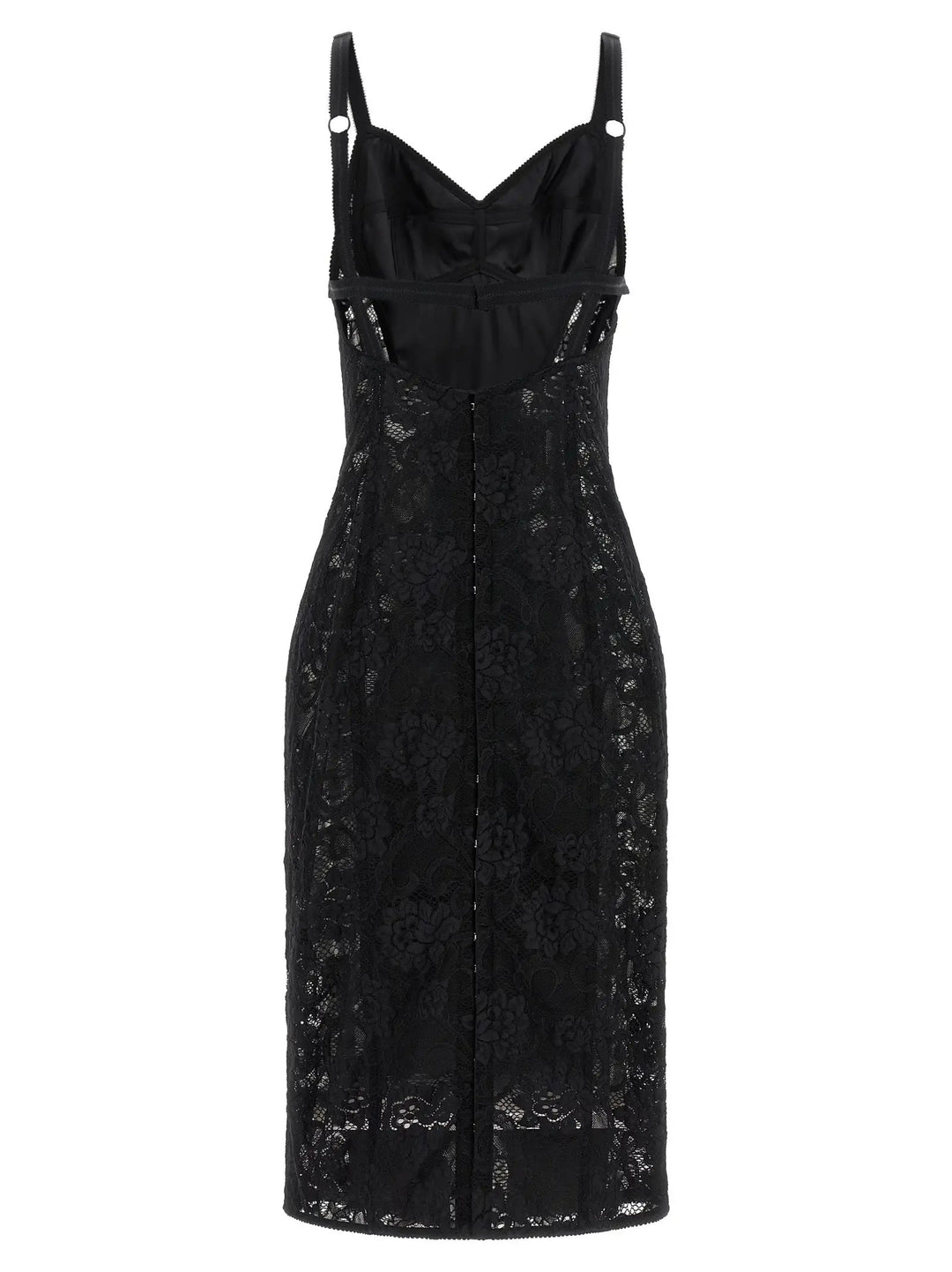 Dolce &amp; Gabbana Black Polyamide Midi Dress