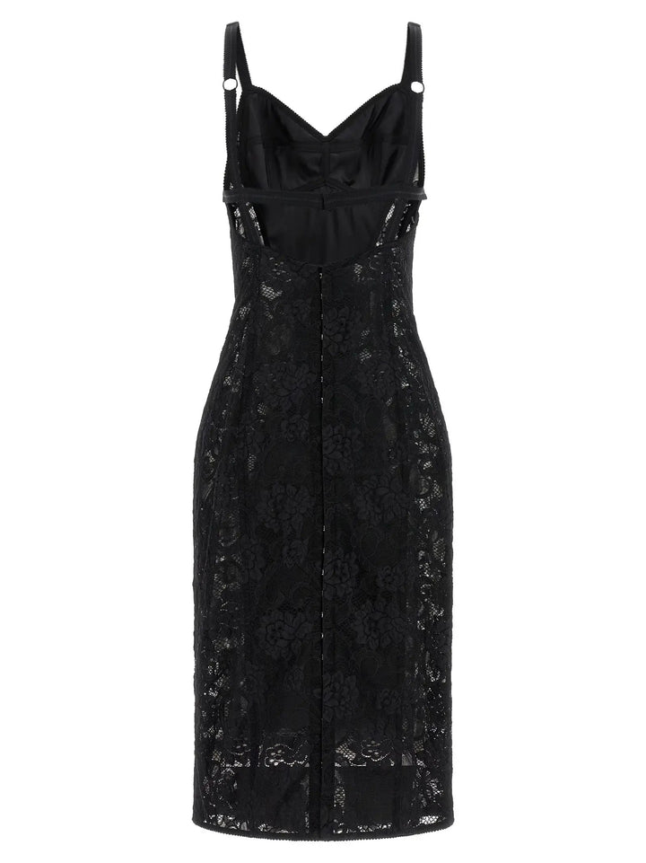 Dolce &amp; Gabbana Black Polyamide Midi Dress