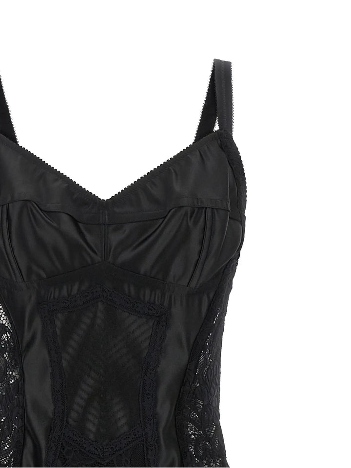 Dolce &amp; Gabbana Black Polyamide Midi Dress