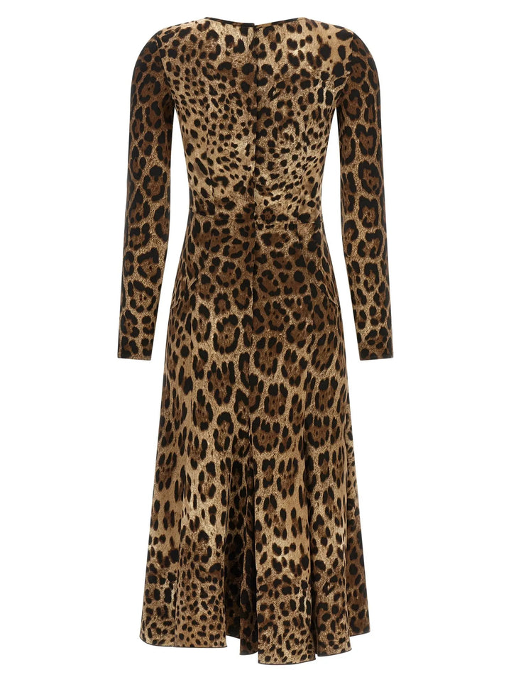 Dolce &amp; Gabbana Brown Viscose Midi Dress