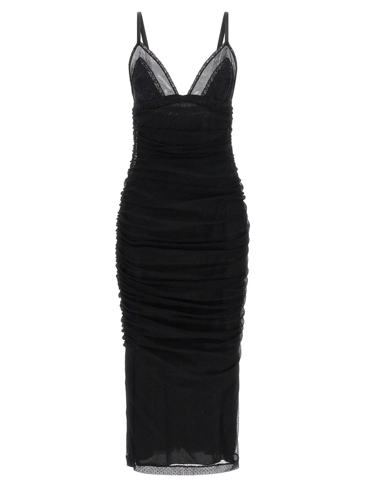 Dolce &amp; Gabbana Black Polyamide Midi Dress