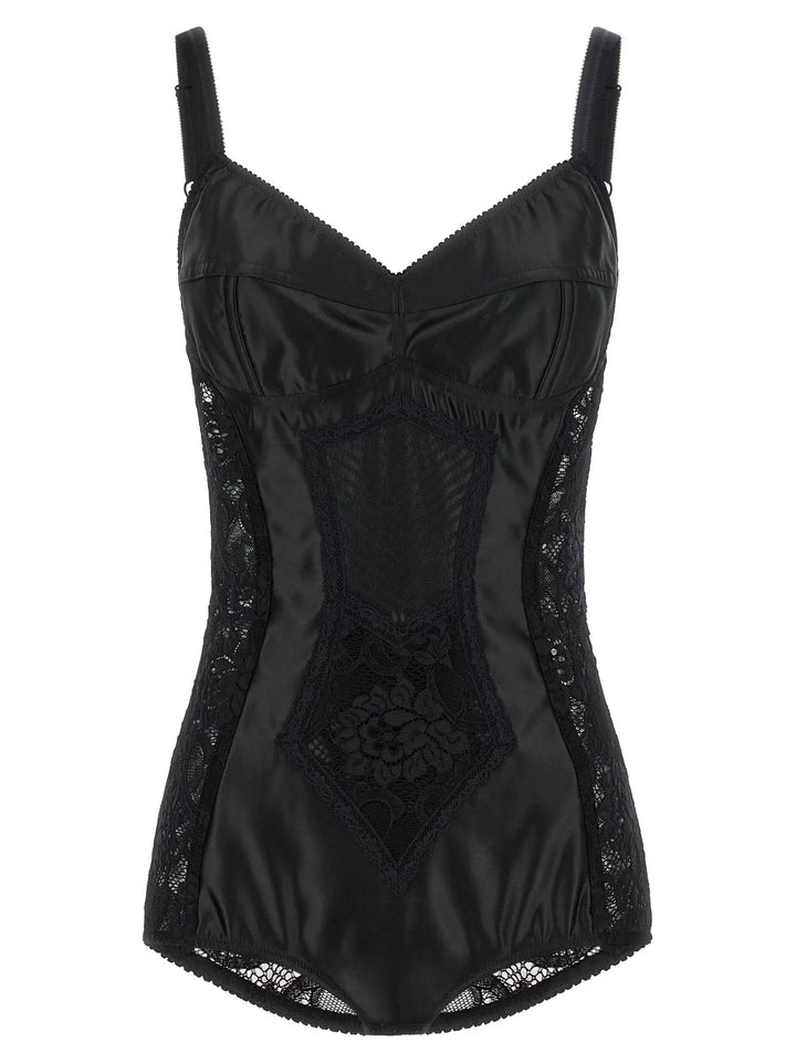 Dolce &amp; Gabbana Black Polyamide Bodysuit