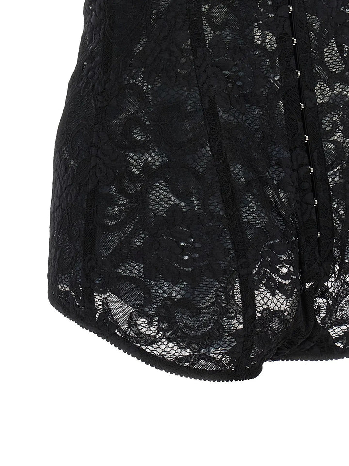 Dolce &amp; Gabbana Black Polyamide Bodysuit