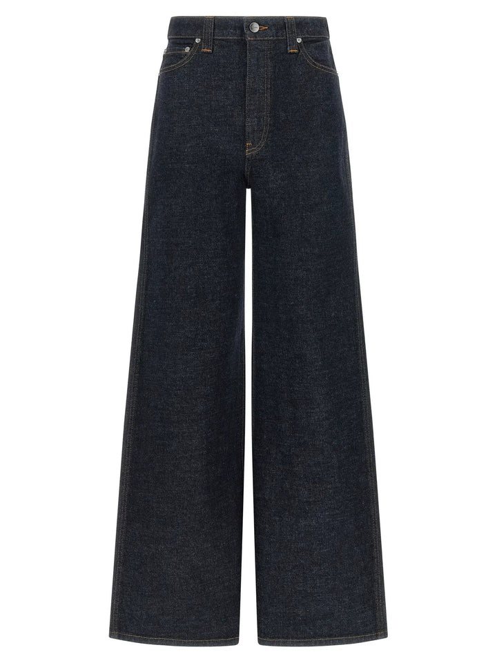 Khaite Blue Cotton Flared Jeans