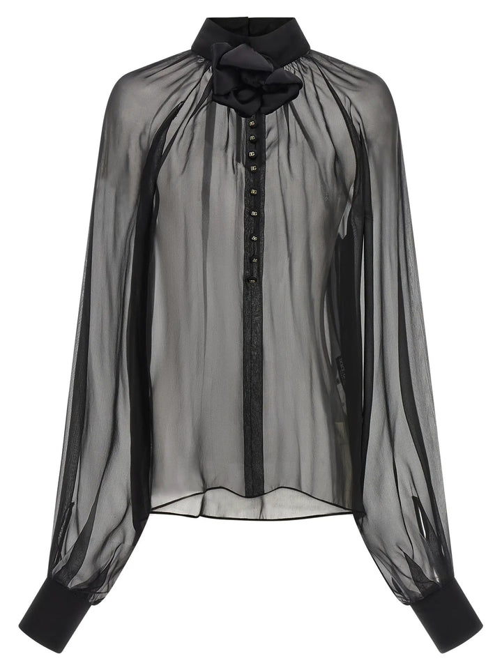 Dolce &amp; Gabbana Black Silk Blouse