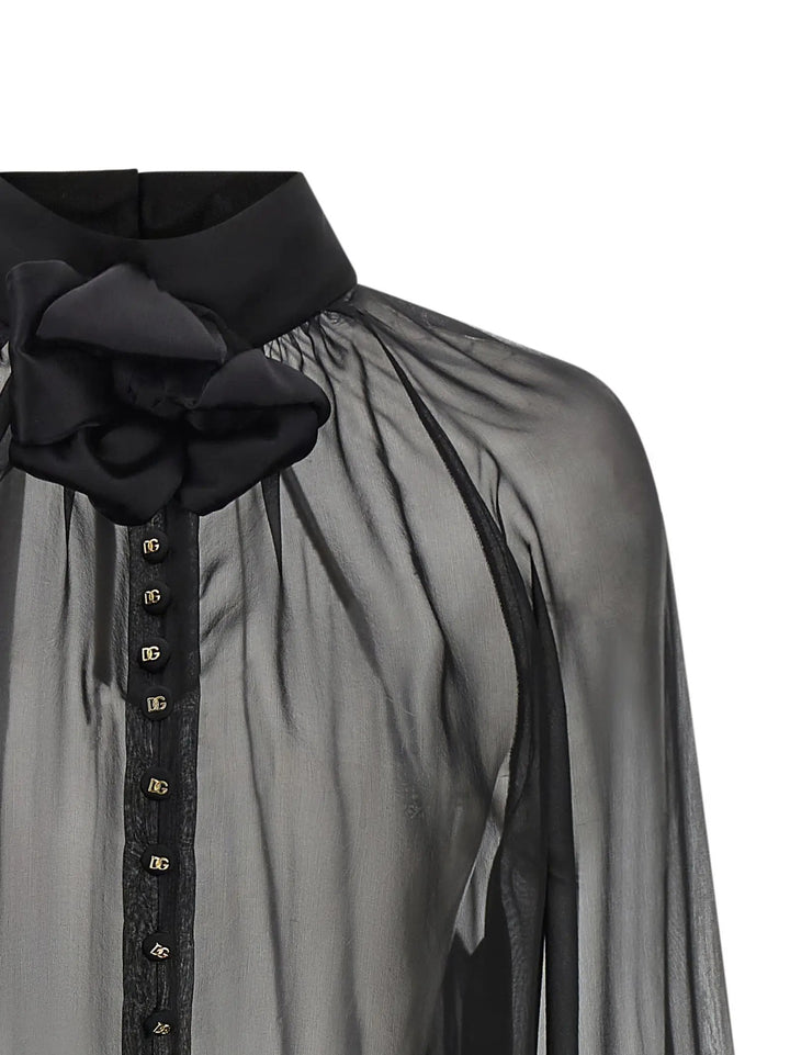 Dolce &amp; Gabbana Black Silk Blouse