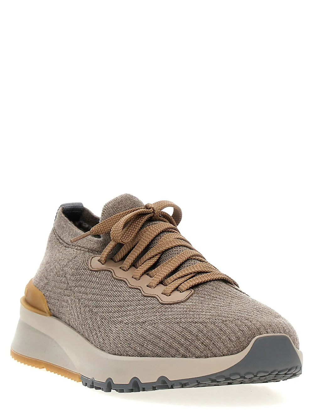 Brunello Cucinelli Sample Sale | Brunello Cucinelli Gray Wool Low Top Sneakers - | Designer outlet