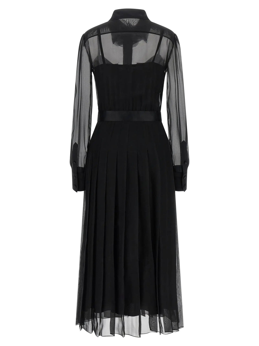 Dolce &amp; Gabbana Black Silk Midi Dress