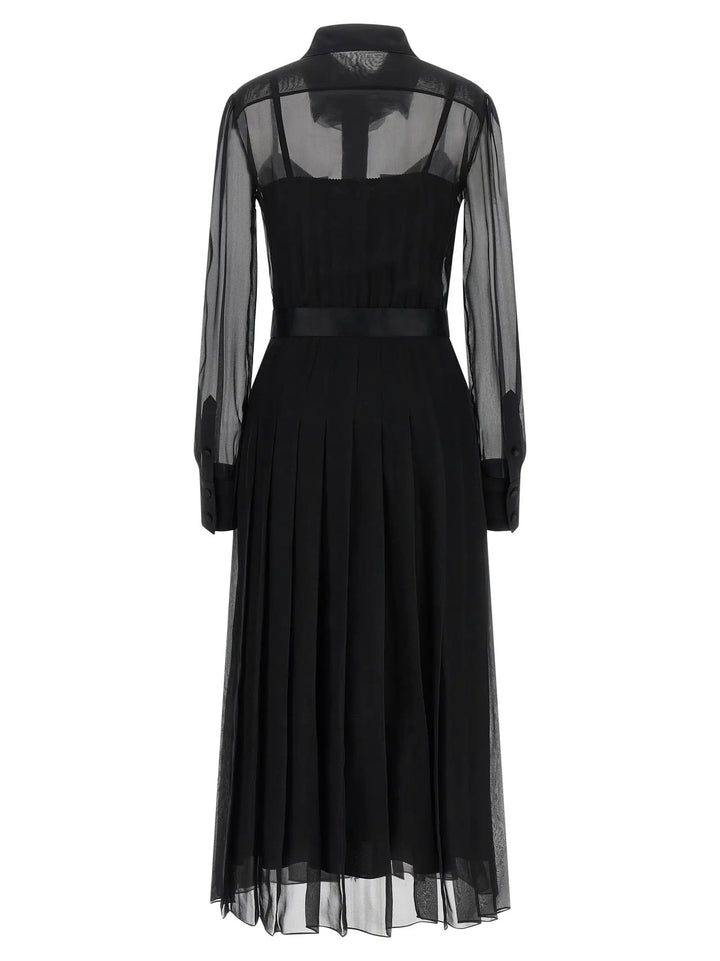 Dolce &amp; Gabbana Black Silk Midi Dress