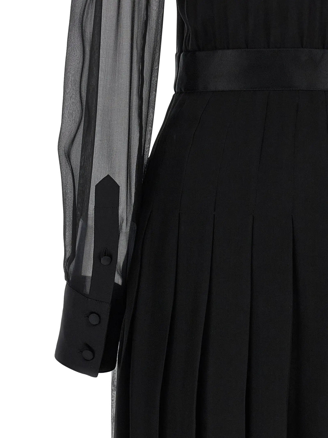 Dolce &amp; Gabbana Black Silk Midi Dress