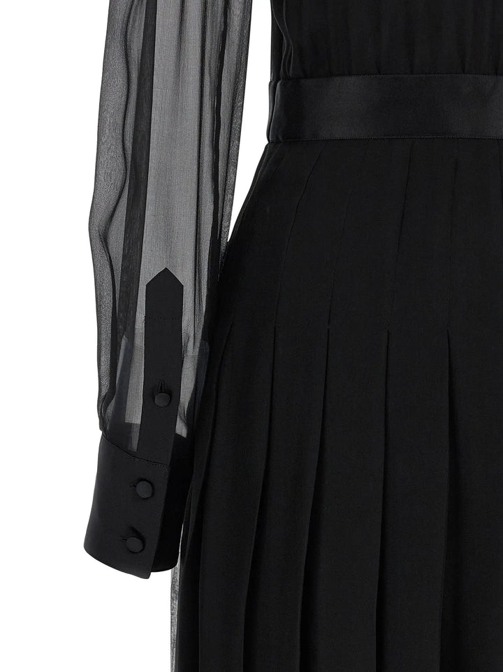 Dolce &amp; Gabbana Black Silk Midi Dress
