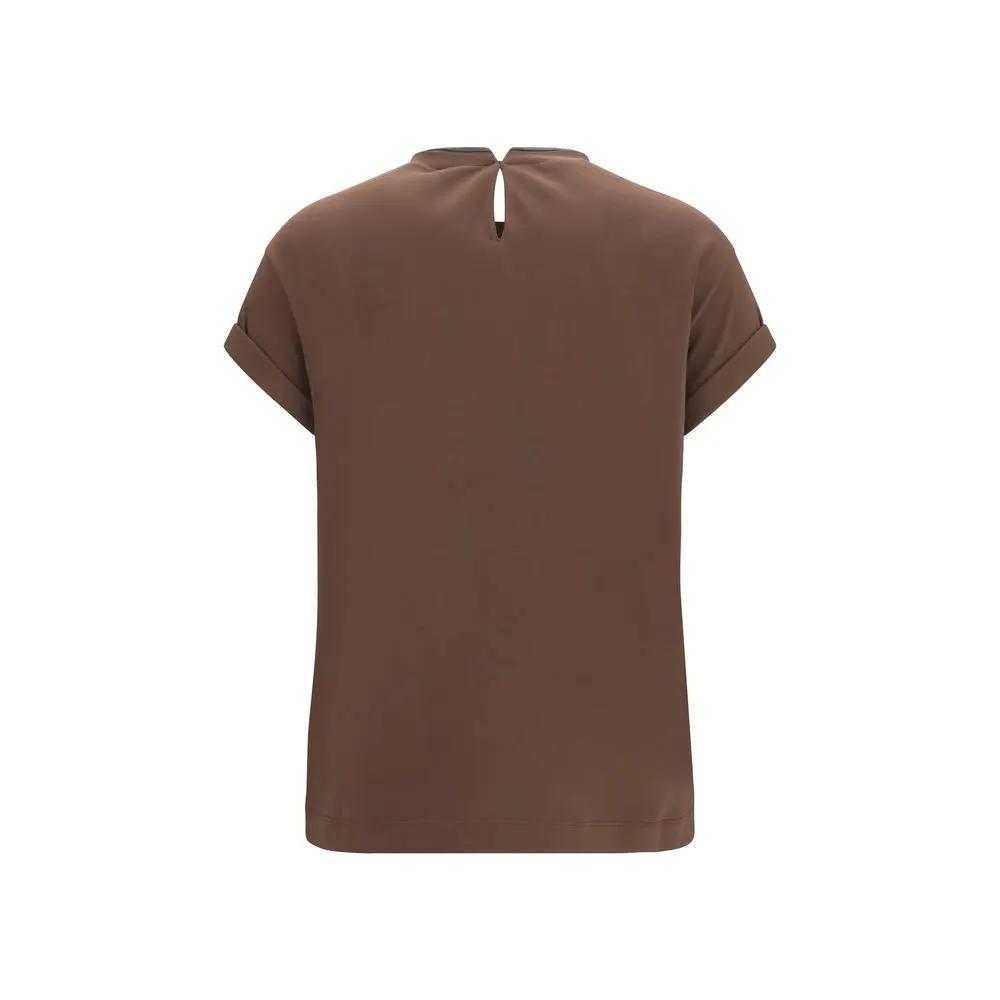 Brunello Cucinelli Sample Sale | Brunello Cucinelli Brown Elastane T-Shirt - | Designer outlet