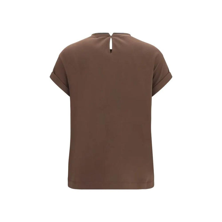 Brunello Cucinelli Brown Elastane T-Shirt