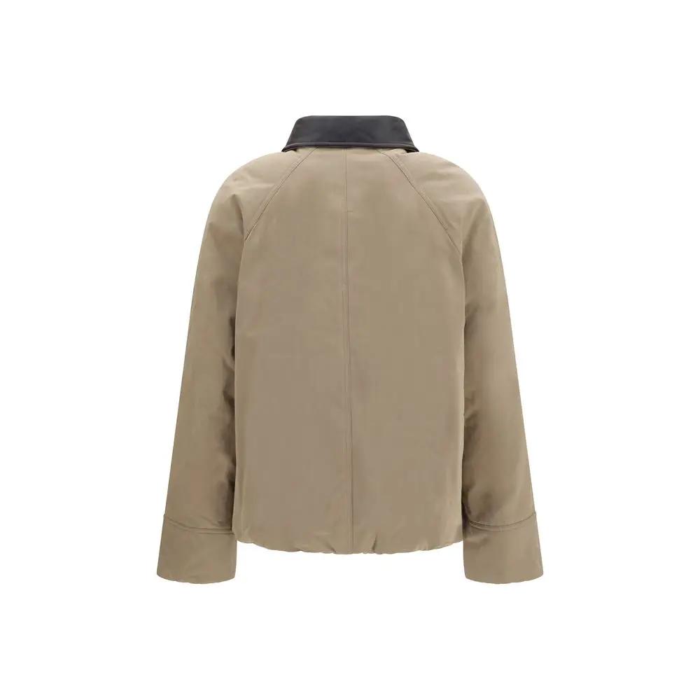 Brunello Cucinelli Sample Sale | Brunello Cucinelli Beige Cotton Leather Jacket - | Designer outlet